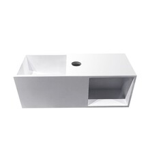 Wiesbaden Toilet fontein Jullia met Nis Mat Wit Solid Surface 50x20x20 cm met kraangat