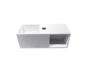Wiesbaden Toilet fontein Jullia met Nis Mat Wit Solid Surface 50x20x20 cm met kraangat