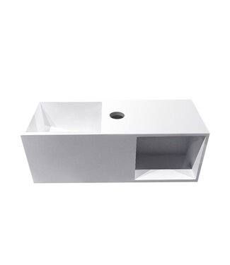 Wiesbaden Toilet fontein Julia met Nis Mat Wit Solid Surface 50x20x20 cm met kraangat