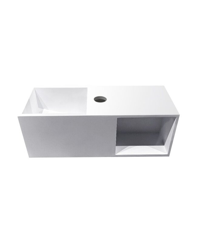 Wiesbaden Wiesbaden Toilet fontein Jullia met Nis Mat Wit Solid Surface 50x20x20 cm met kraangat