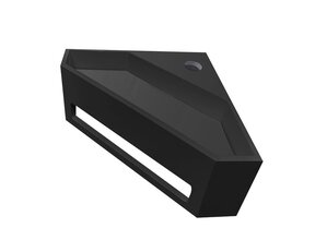 Wiesbaden Hoekfontein Jullia Mat Zwart Solid Surface 35x35x16cm met kraangat en handdoekhouder