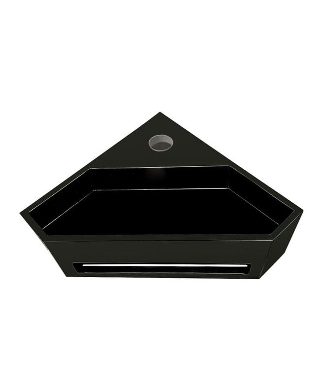 Hoekfontein Julia Mat Zwart Solid Surface 35x35x16cm