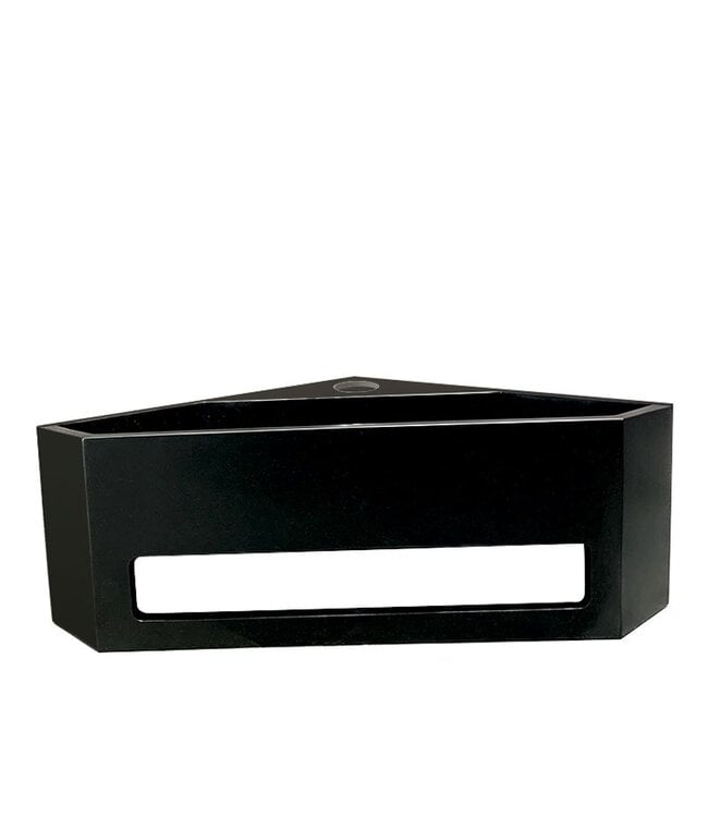 Hoekfontein Julia Mat Zwart Solid Surface 35x35x16cm