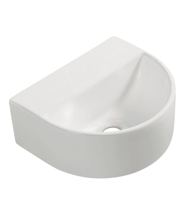 Wiesbaden Wiesbaden Toilet fontein Lara Wit Halfrond met kraangat 30x25x12 cmWiesbaden Toilet fontein Lara Wit Halfrond met kraangat 30x25x12 cm