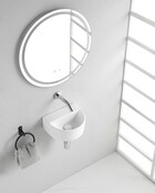 Wiesbaden Toilet fontein Lara Wit Halfrond met kraangat 30x25x12 cmWiesbaden Toilet fontein Lara Wit Halfrond met kraangat 30x25x12 cm