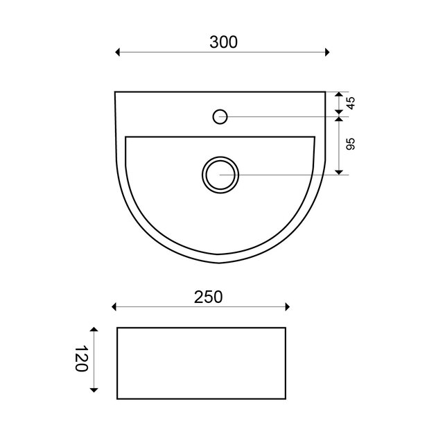 Wiesbaden Toilet fontein Lara Wit Halfrond met kraangat 30x25x12 cmWiesbaden Toilet fontein Lara Wit Halfrond met kraangat 30x25x12 cm