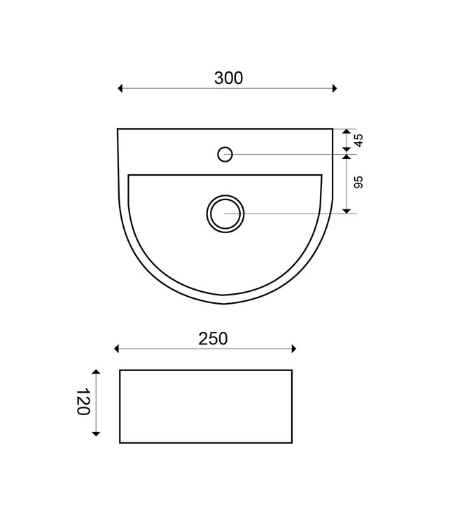 Wiesbaden Wiesbaden Toilet fontein Lara Wit Halfrond met kraangat 30x25x12 cmWiesbaden Toilet fontein Lara Wit Halfrond met kraangat 30x25x12 cm