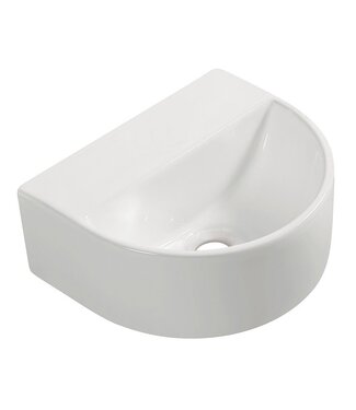 Wiesbaden Wiesbaden Toilet fontein Lara Wit Halfrond Zonder kraangat 30x25x12 cm