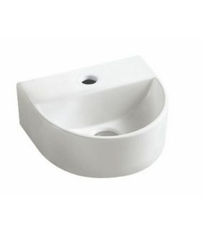 Wiesbaden Toilet fontein Lara Wit Halfrond Zonder kraangat 30x25x12 cm