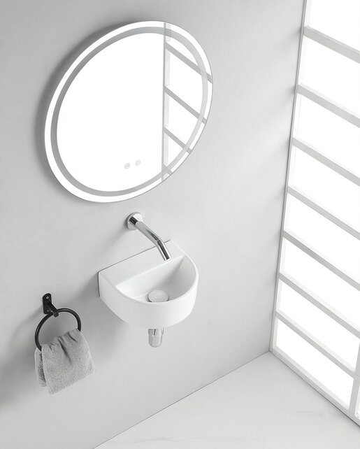 Toilet fontein Lara Wit Halfrond Zonder kraangat 30x25x12 cm