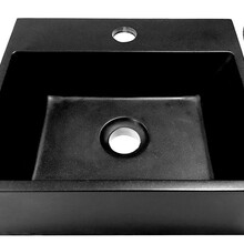 Wiesbaden Toilet fontein Leto Mat Zwart Quartz steen 33,5x29 cm met kraangat