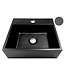 Toilet fontein Leto Mat Zwart Quartz steen 33,5x29 cm met kraangat