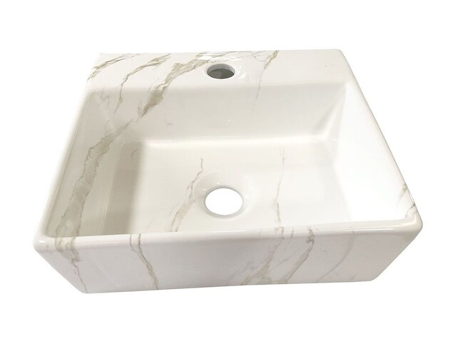 Toilet fontein Carrara Marmer look 33x29 x11 cm Toilet fontein Carrara Marmer look 33x29 x11 cm