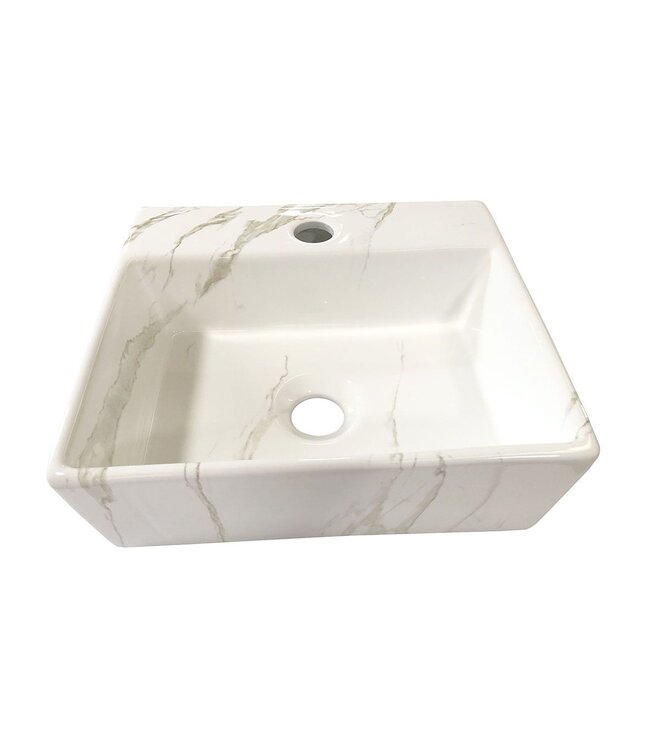 Toilet fontein Carrara Marmer look 33x29 x11 cm