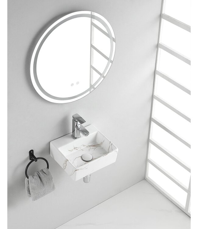 Toilet fontein Carrara Marmer look 33x29 x11 cm