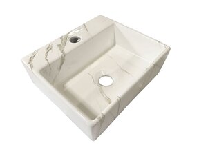 Wiesbaden Toilet fontein Carrara Marmer look 33x29 x11 cm