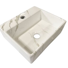 Wiesbaden Toilet fontein Carrara Marmer look 33x29 x11 cm