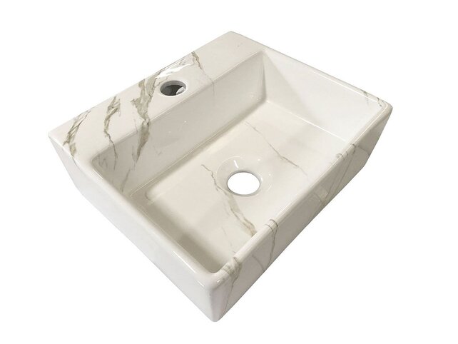 Toilet fontein Carrara Marmer look 33x29 x11 cm Toilet fontein Carrara Marmer look 33x29 x11 cm