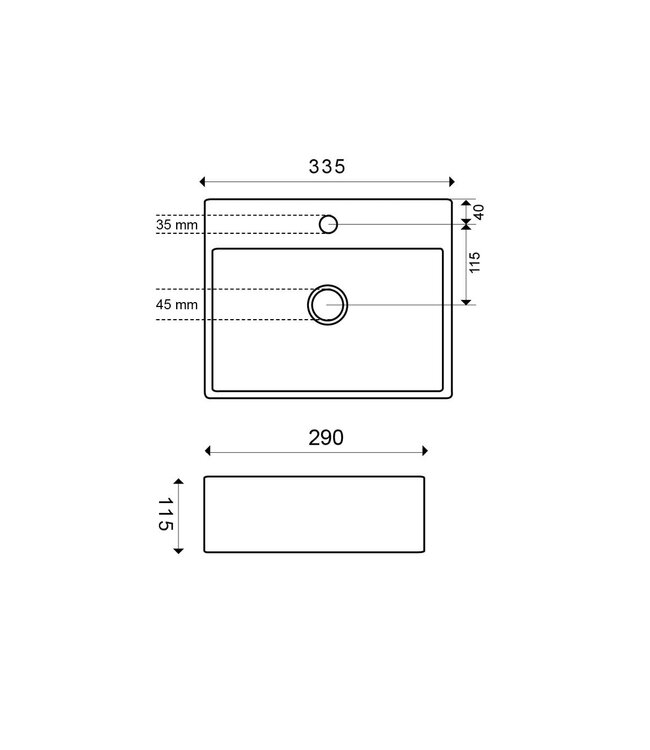 Toilet fontein Carrara Marmer look 33x29 x11 cm