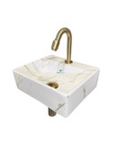 Toilet fontein Carrara Marmer look 33x29 x11 cm Toilet fontein Carrara Marmer look 33x29 x11 cm