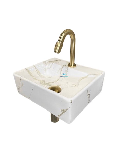 Toilet fontein Carrara Marmer look 33x29 x11 cm Toilet fontein Carrara Marmer look 33x29 x11 cm