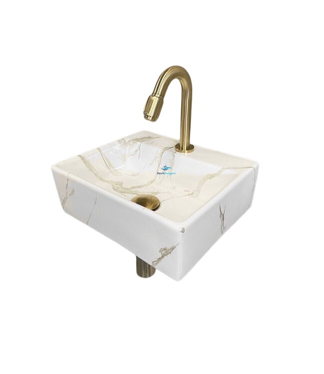 Toilet fontein Carrara Marmer look 33x29 x11 cm