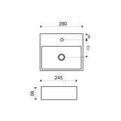 Toilet fontein Leto 28x24x9 cm met kraangat Toilet fontein Leto 28x24x9 cm met kraangat