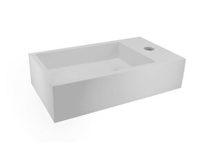 Wiesbaden Toilet Fontein Maria Rechts Wit 40x22x10cm Solid Surface