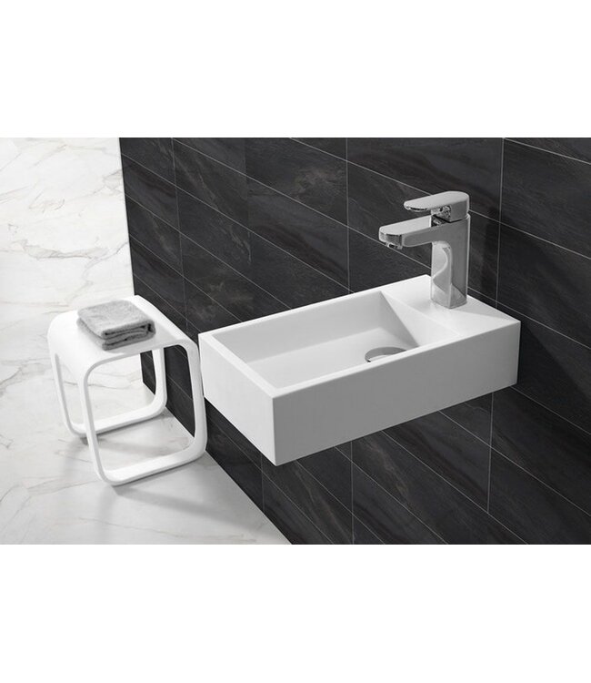 Toilet Fontein Maria Rechts Wit 40x22x10cm Solid Surface