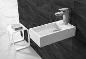Toilet Fontein Maria Links Wit 40x22x10cm Solid Surface Toilet Fontein Maria Links Wit 40x22x10cm Solid Surface