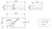 Toilet Fontein Maria Links Wit 40x22x10cm Solid Surface Toilet Fontein Maria Links Wit 40x22x10cm Solid Surface
