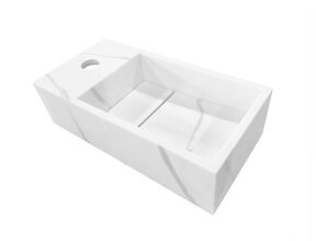 Wiesbaden Toilet Fontein Noble Links Mat Wit 36x18x10 cm Solid Surface
