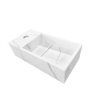 Wiesbaden Wiesbaden Toilet Fontein Noble Links Mat Wit 36x18x10 cm Solid Surface