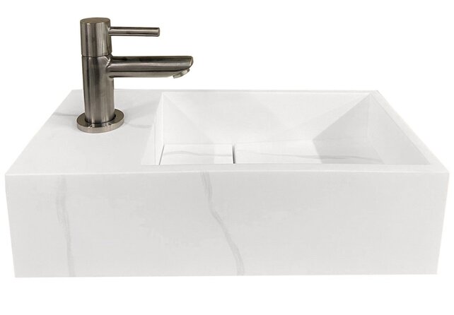 Toilet Fontein Noble Links Mat Wit 36x18x10 cm Solid Surface