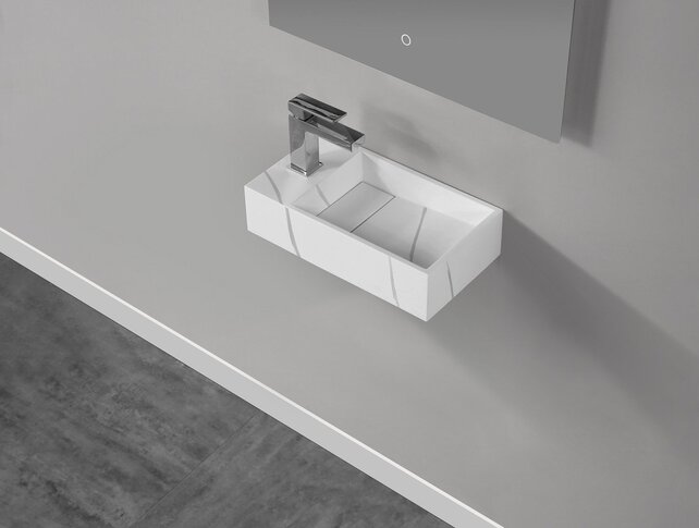 Toilet Fontein Noble Links Mat Wit 36x18x10 cm Solid Surface