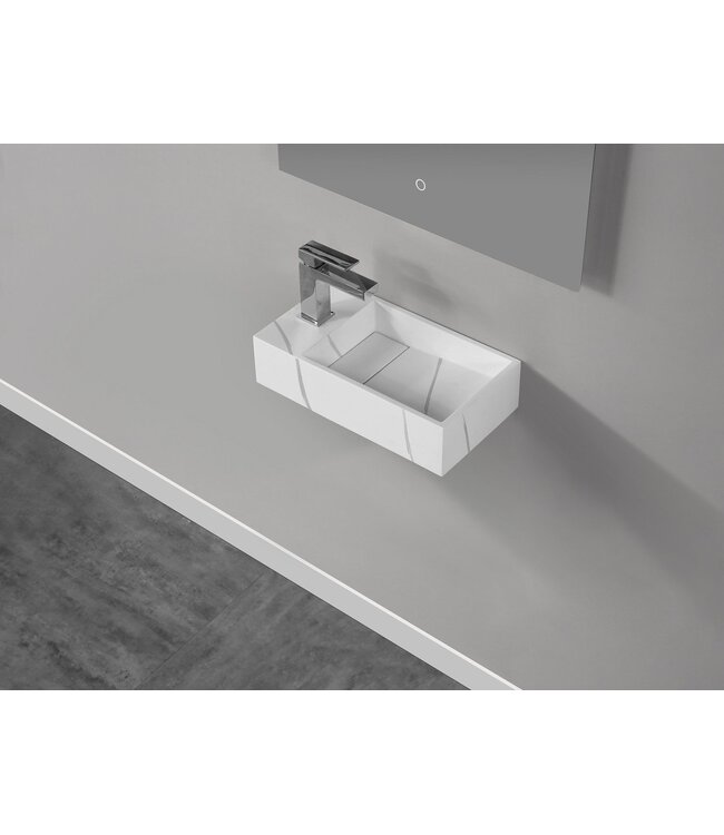 Toilet Fontein Noble Links Mat Wit 36x18x10 cm Solid Surface