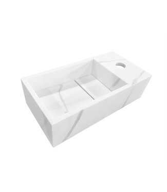 Wiesbaden Wiesbaden Toilet Fontein Noble Rechts Mat Wit 36x18x10 cm Solid Surface