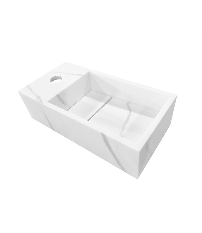 Toilet Fontein Noble Rechts Mat Wit 36x18x10 cm Solid Surface