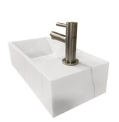 Toilet Fontein Noble Rechts Mat Wit 36x18x10 cm Solid Surface