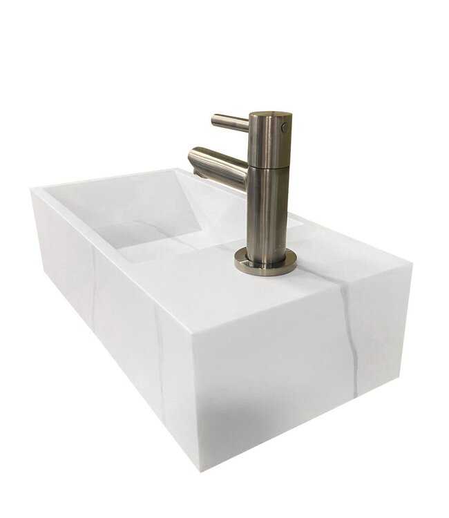 Toilet Fontein Noble Rechts Mat Wit 36x18x10 cm Solid Surface