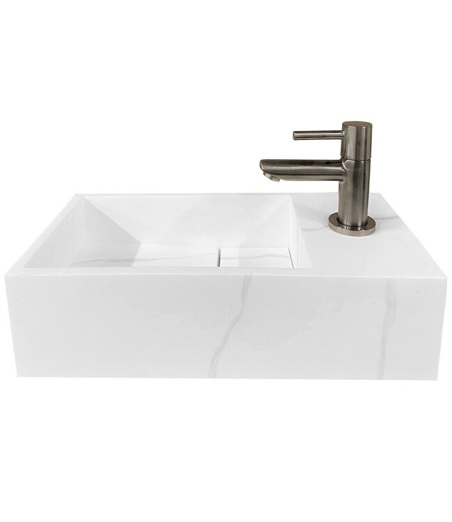 Toilet Fontein Noble Rechts Mat Wit 36x18x10 cm Solid Surface