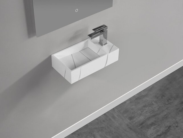 Toilet Fontein Noble Rechts Mat Wit 36x18x10 cm Solid Surface