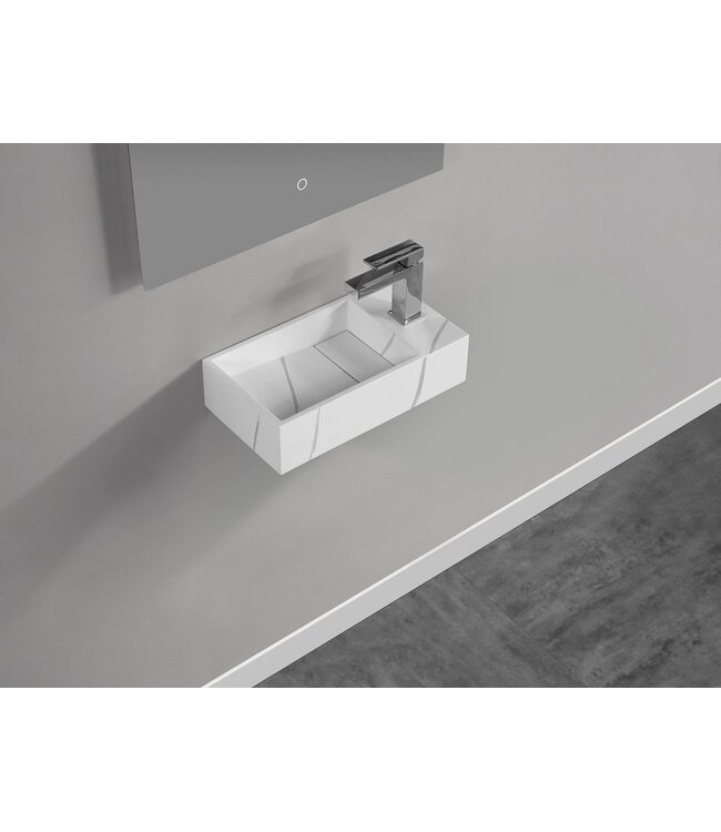 Toilet Fontein Noble Rechts Mat Wit 36x18x10 cm Solid Surface