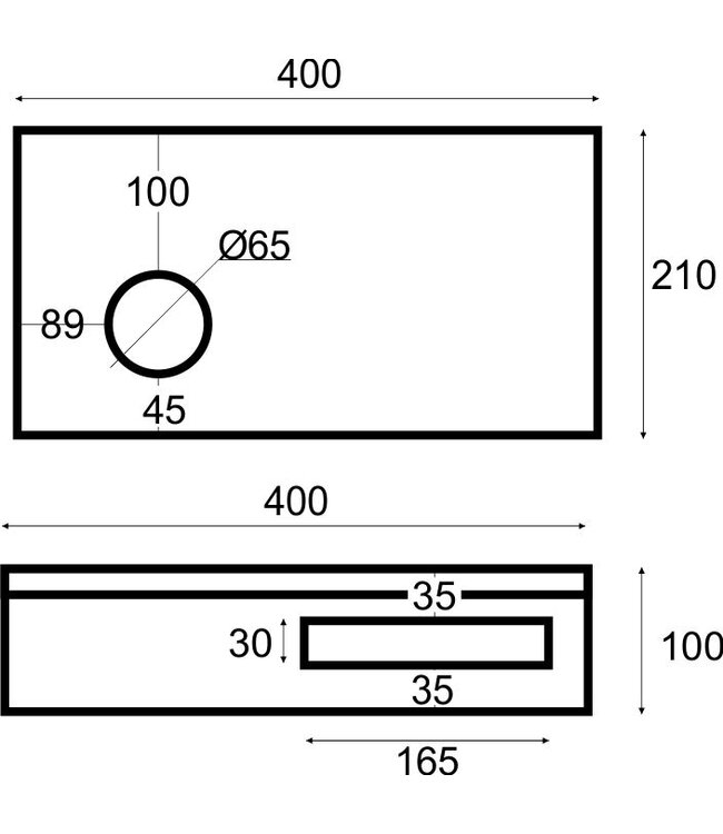 Wiesbaden Toilet Fontein Planchet Eiken 40x21x10 cm Massief hout