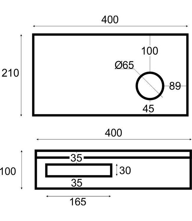 Toilet Fontein Planchet Eiken Rechts 40x21x10 cm Massief hout