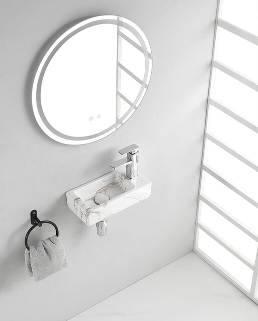 Toilet Fontein Marmerlook Wit Mini-Rhea Rechts fontein 36x18x9cm Carrara Toilet Fontein Marmerlook Wit Mini-Rhea Rechts fontein 36x18x9cm Carrara