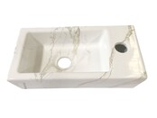 Toilet Fontein Marmerlook Wit Mini-Rhea Rechts fontein 36x18x9cm Carrara Toilet Fontein Marmerlook Wit Mini-Rhea Rechts fontein 36x18x9cm Carrara
