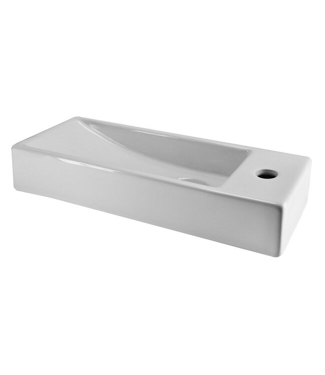 Trim mini Toilet fontein rechts 38x14x8 cm keramiek glans wit