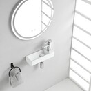 Trim mini Toilet fontein rechts 38x14x8 cm keramiek glans wit