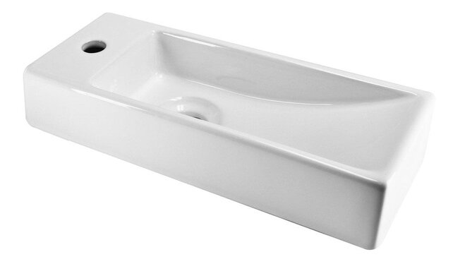 Trim mini Toilet fontein rechts 38x14x8 cm keramiek glans wit Trim mini Toilet fontein rechts 38x14x8 cm keramiek glans wit